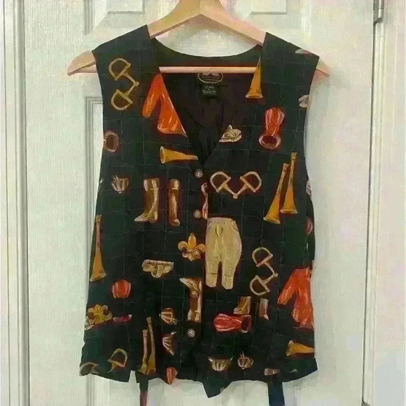 British Khaki by Robert Lighton Aquestrian Vest Horsebit design Size M - Picture 1 of 8